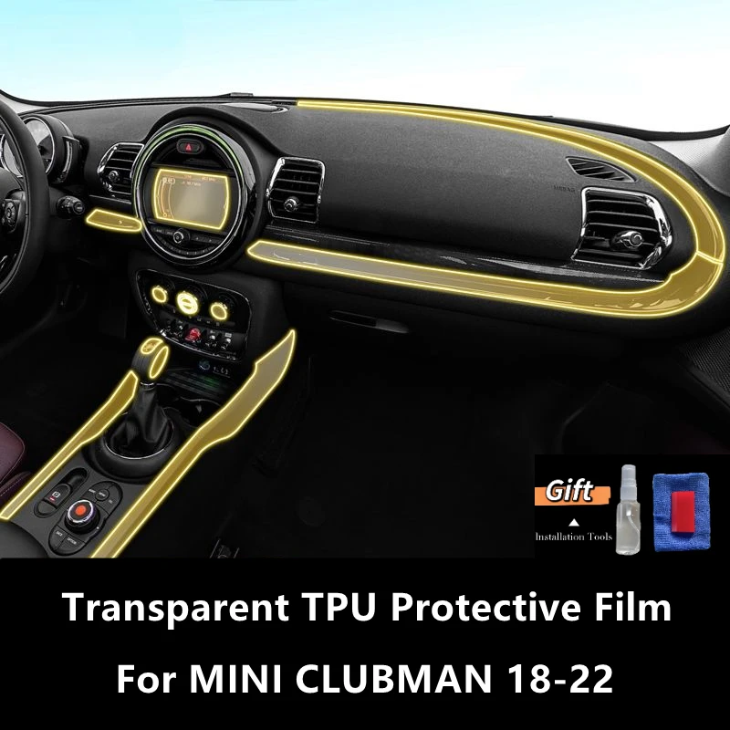 For MINI CLUBMAN 18-22 Car Interior Center Console Transparent TPU Protective Film Anti-scratch Repair Film Accessories Refit