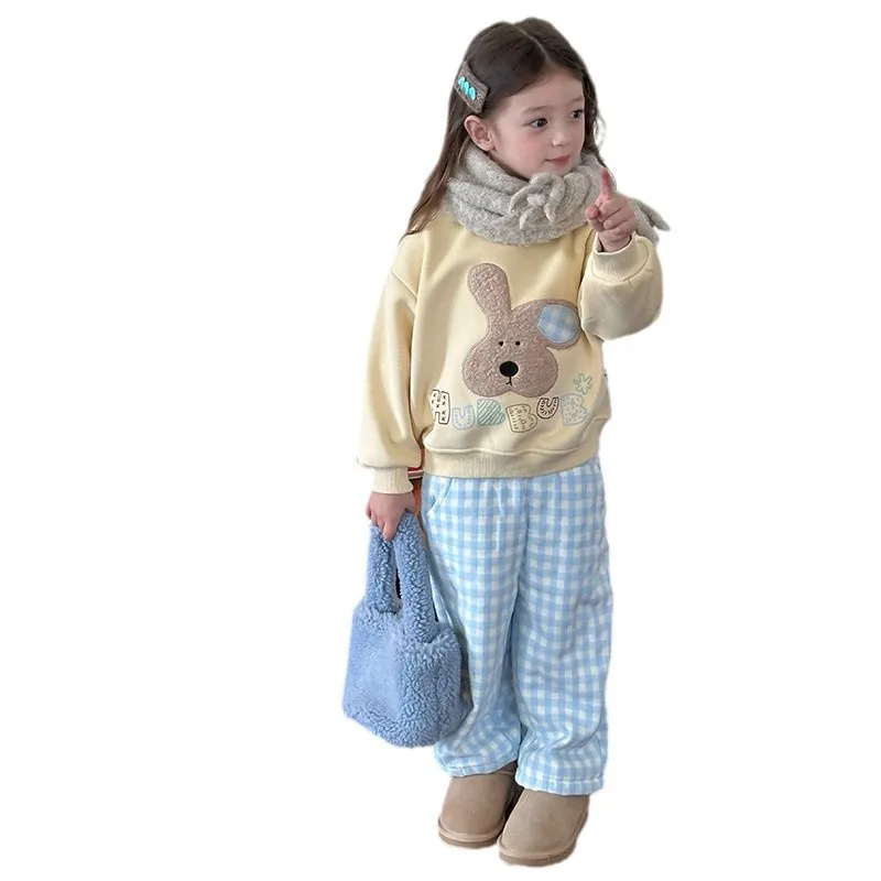 Комплекты для маленьких девочек плотные осенне-зимние толстовки милые