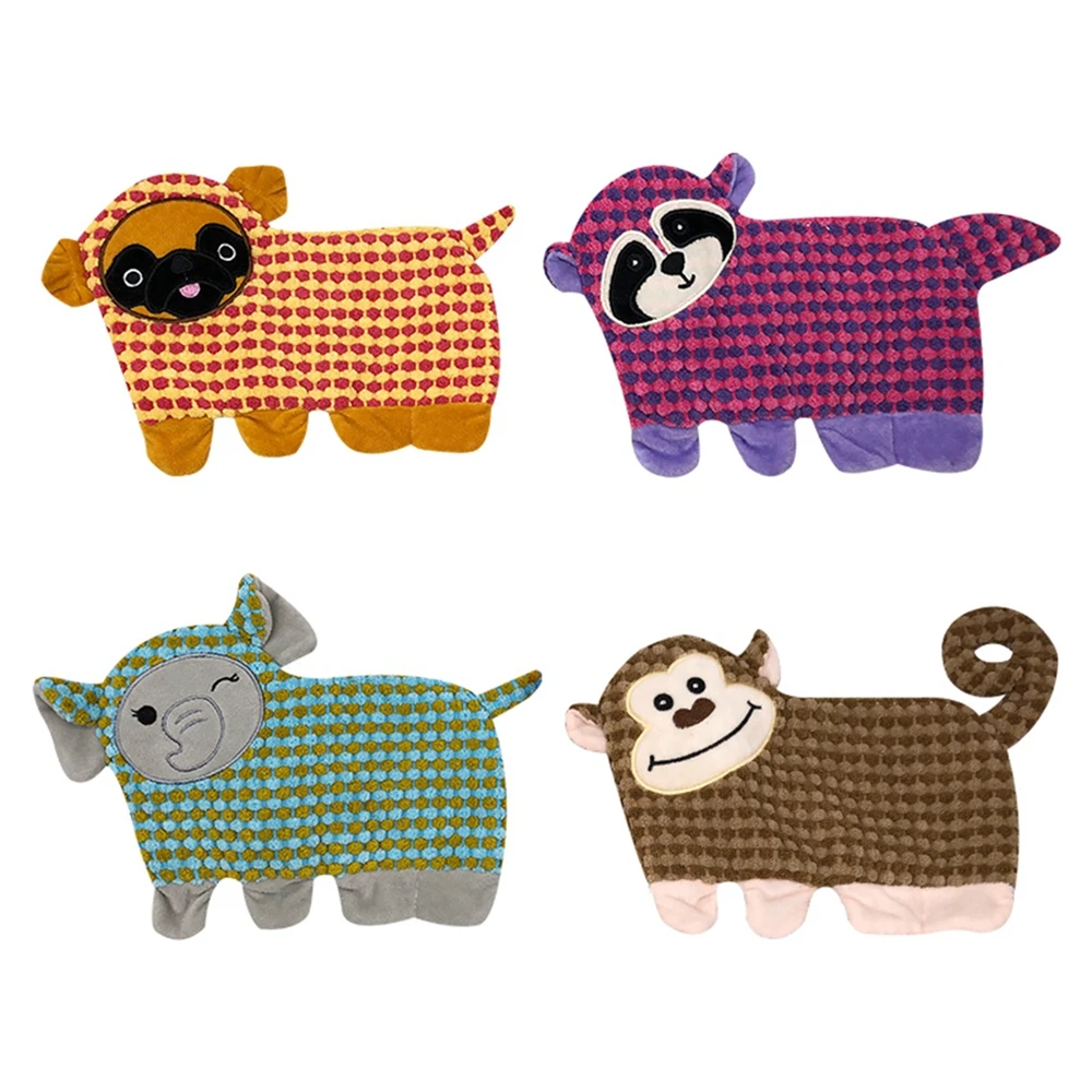 

Dog Squeaky Toys No Stuffing Pet Crinkle Dog Toy Durable Plush Animals Dog Chew Toys for Small Medium Puppy Teething Toys