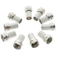 10 pcs 75 5 f connector screw on type for rg6 satellite tv antenna coax cable twist on 18mm electrical connection alloy