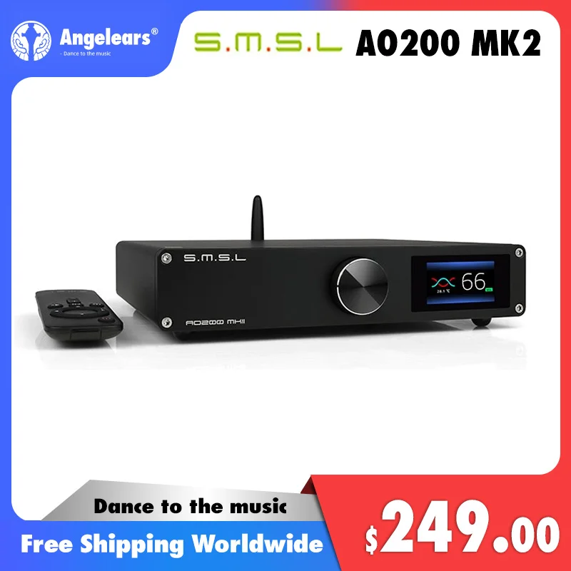 

SMSL AO200 MK2 Digital Amplifier MA5332MS AMP Chip Bluetooth5.0 Subwoofer2.1 NJW1194 Volume Balanced Input USB Decoding Speaker