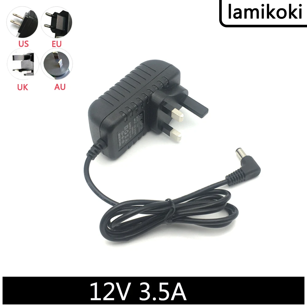 Round Hole 90 Degree Elbow British Standard 12V 3.5A Transformer Power Adapter