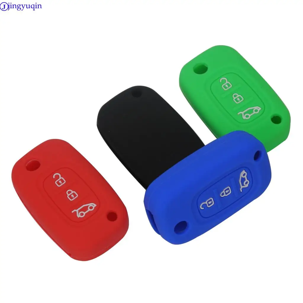 Jingyuqin 10 шт. 3 кнопки силиконовый чехол для автомобильного ключа кожа Lada Priora Sedan Sport