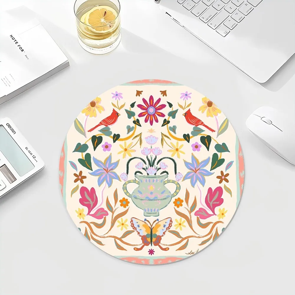 Коврик для мыши с изображением тигра джунглей INS Tide круглый коврик клавиатуры