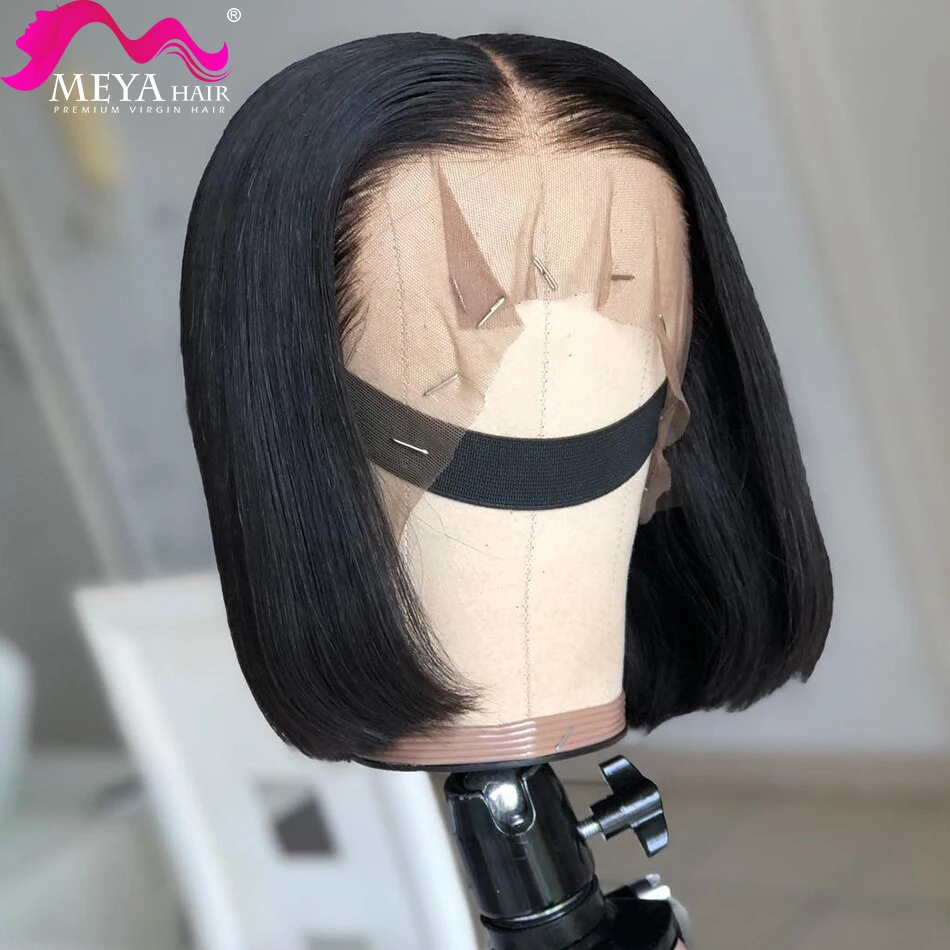 Straight Bob Human Hair Wigs 4X4 Lace Closure Bob Wigs Straight Short Bob Wig Malaysian 13x4 Lace Frontal Human Hair Wigs