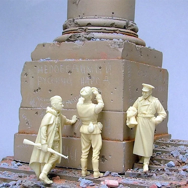Фото Набор миниатюрных фигурок солдат из смолы 1/35: Диорама-сцена «Руины и монумент», неокрашенный комплект для военной коллекции и хобби №2
