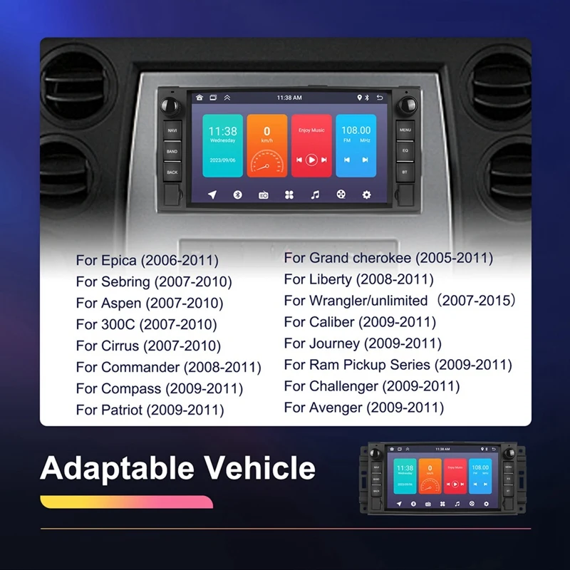 Автомобильная стереосистема для Jeep Wrangler JK Dodge RAM 1500 2 Din Android Radio Carplay 7-дюймовая с