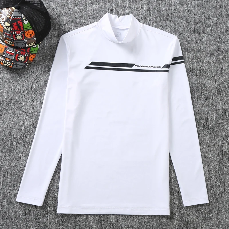 

Golf thin wool long sleeve men - pure color render unlined upper garment of cultivate one's morality shirt