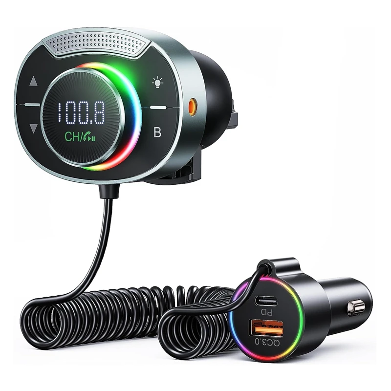 

FM-трансмиттер автомобильный с Bluetooth 5,3 и микрофоном, 1 шт.