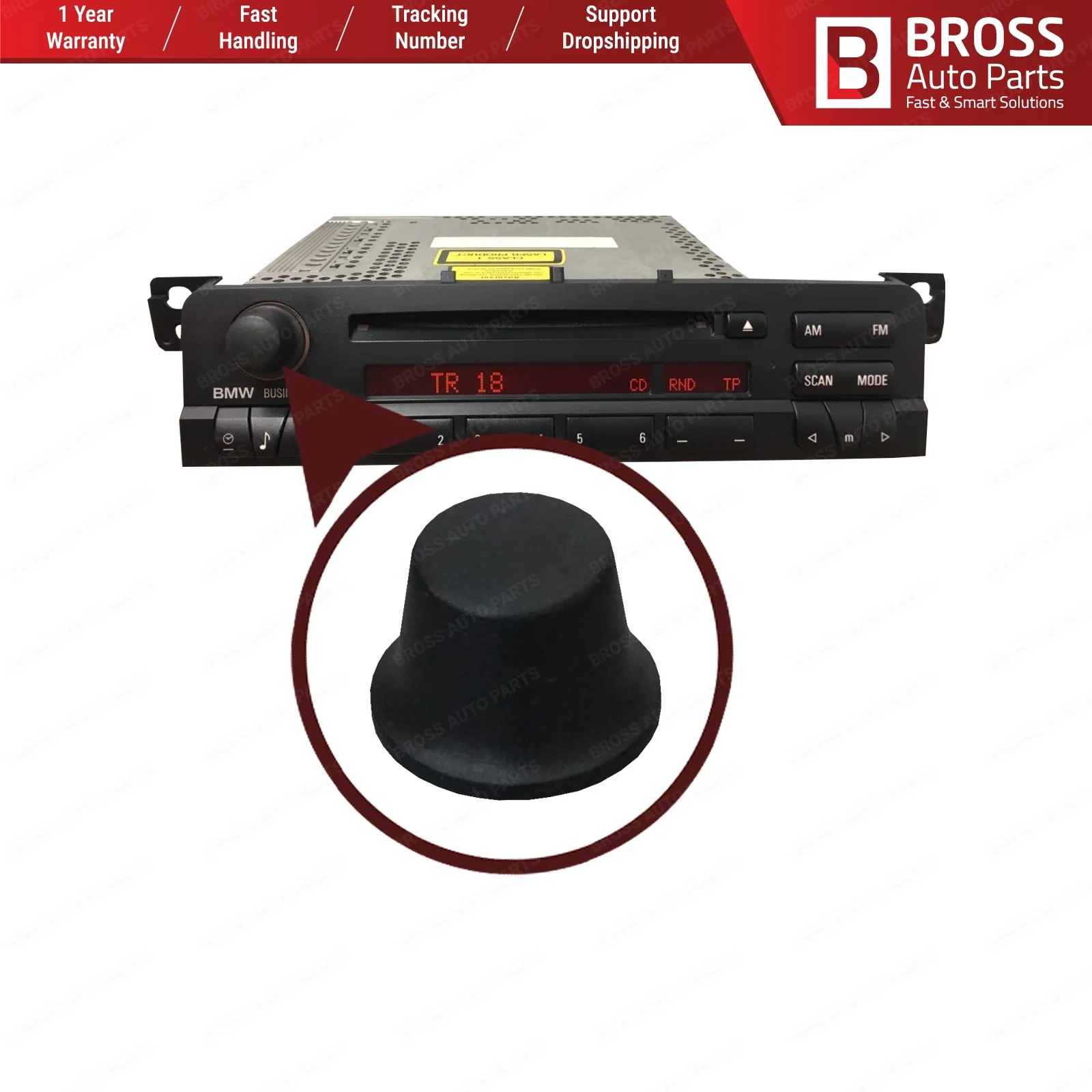 Bross автозапчасти BDP607 бизнес CD плеер Радио мощность регулятор громкости Кнопка