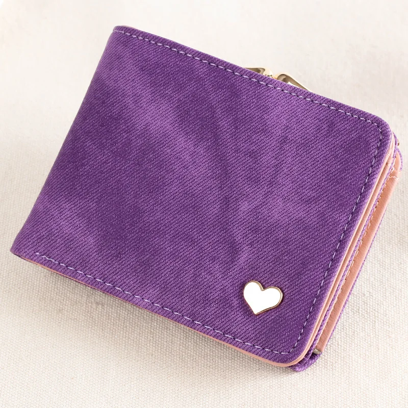 Women Small Clutch Wallet MultiFunction Change Purses Heart Decoration Big Capacity Wallets Cute Card Holder Money Bag