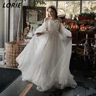 Свадебные платья LORIE в богемном стиле из фатина с открытыми плечами, с пышными рукавами и открытой спиной, трапециевидные Свадебные платья до пола