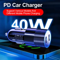 40w car charger dual usb c fast charging 12v24v pd car charger adapter for iphone 1312propro max galaxy s21s20 google pixel