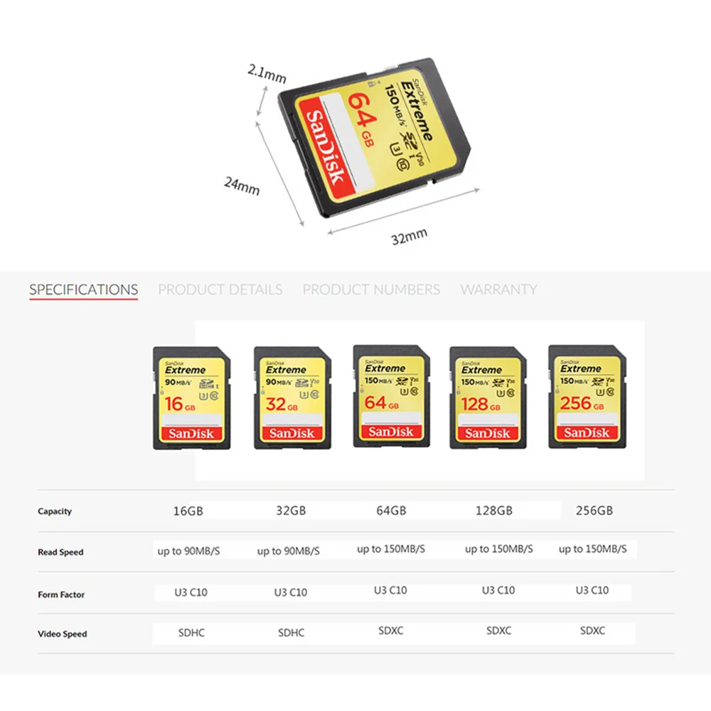 Sandisk карта памяти SD класс 10 128 ГБ 256 512 |