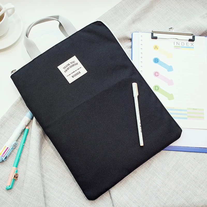 A4 Document Organizer Briefcase Waterproof Nylon Men's Women's Bag Office Functional Document Holder Business Briefcase