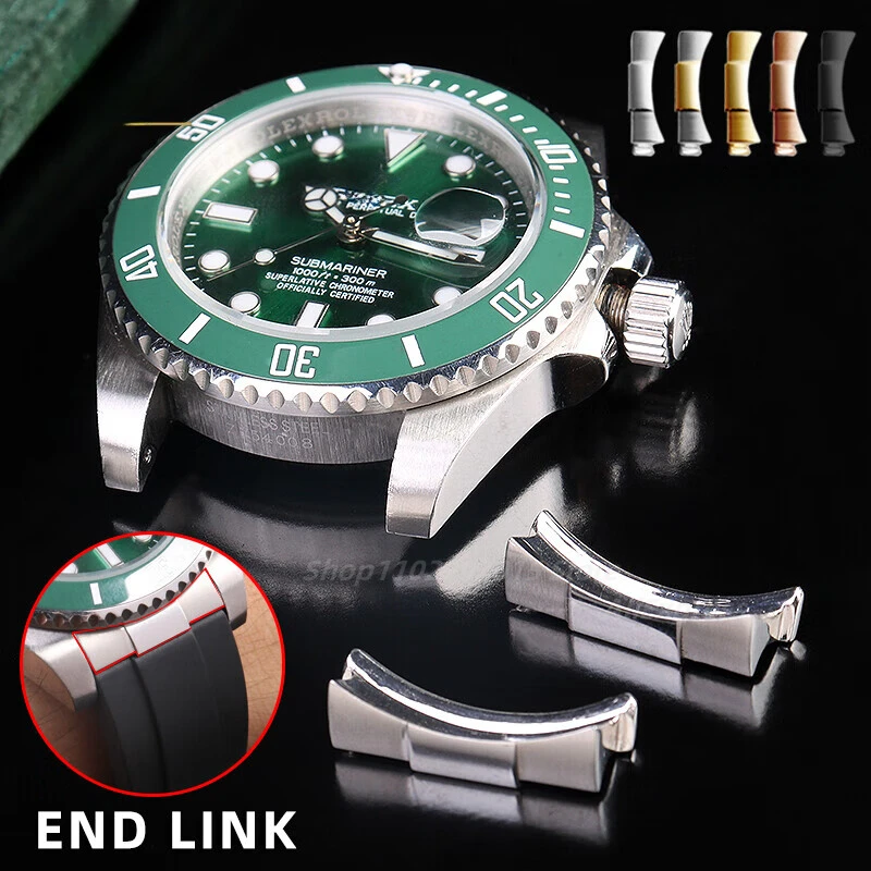 Изогнутый цельный ремешок для часов 20 мм Rolex Daytona Water Ghost Yacht Master Submariner