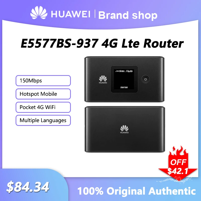 

Unlocked HUAWEI E5577BS-937 4G Lte Router Wireless Wifi Portable Modem Hotspot Pocket Mifi 150mbps Sim Card Slot Repeater