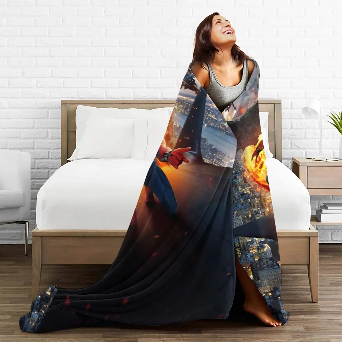 Теплое одеяло Фланелевое покрывало для путешествий Человек-паук домашний