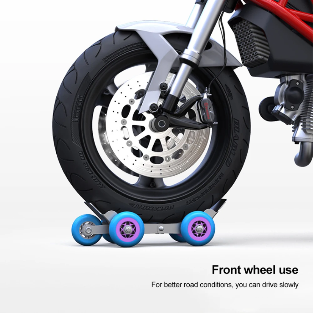 

Steel Bicycle Tire Dolly Durable Strong Load Bearing Five-wheel Structure Tire Booster Foldable Motorcycle Tire Dolly Tricycles