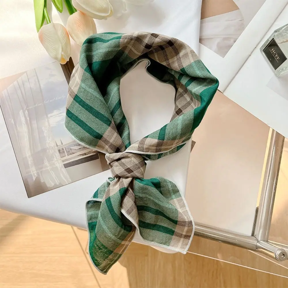 Повязка на голову с цветком хлопковый льняной квадратный шарф платок в