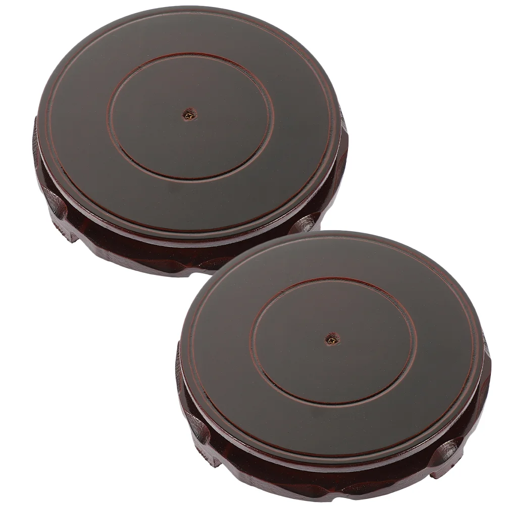 

Desktop Stand Handicraft Base Wood Floor Display Holder Wooden Vase Ornament Fish Tank Home Decor Decorative Rotating