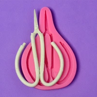 silicone mold scissors decoration kitchen baking tools chocolate candy cake resin fondant moulds accessories for art