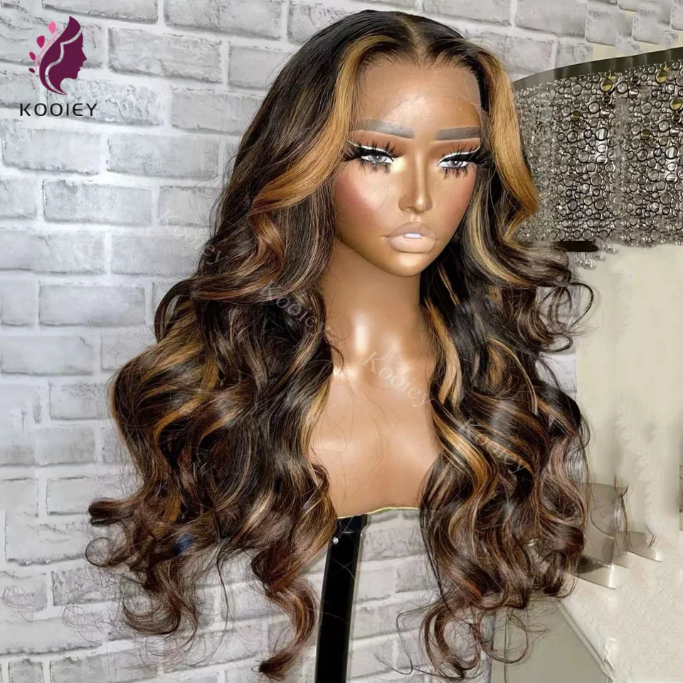 

Хайлайтер блонд каштановые человеческие волосы цветные медовые светлые кружевные передние человеческие волосы парики для женщин волнисты...