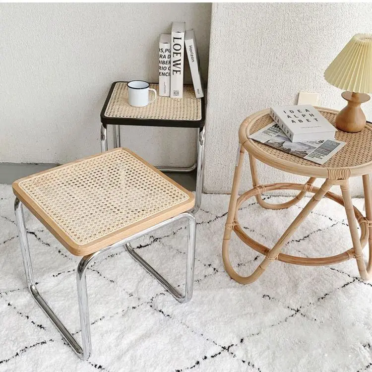 Низкий табурет из древнего ротанга японская скамейка для ресторана табуретки