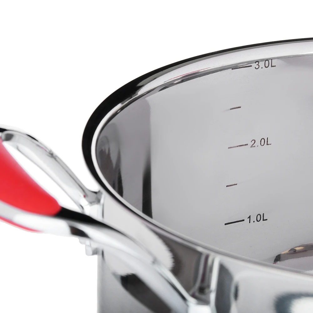 Saucepan SATOSHI Venray 20x11 cm 3.2 l with g lass lid induction stain less stee Utensi ls for kitchen Home app liances Tab leware supplies