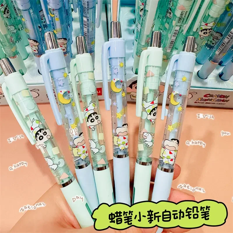 Miniso Anime Crayon Shin chan Press Pencil with Rubber Cartoon Japanese 0.5/0.7 Constant Core