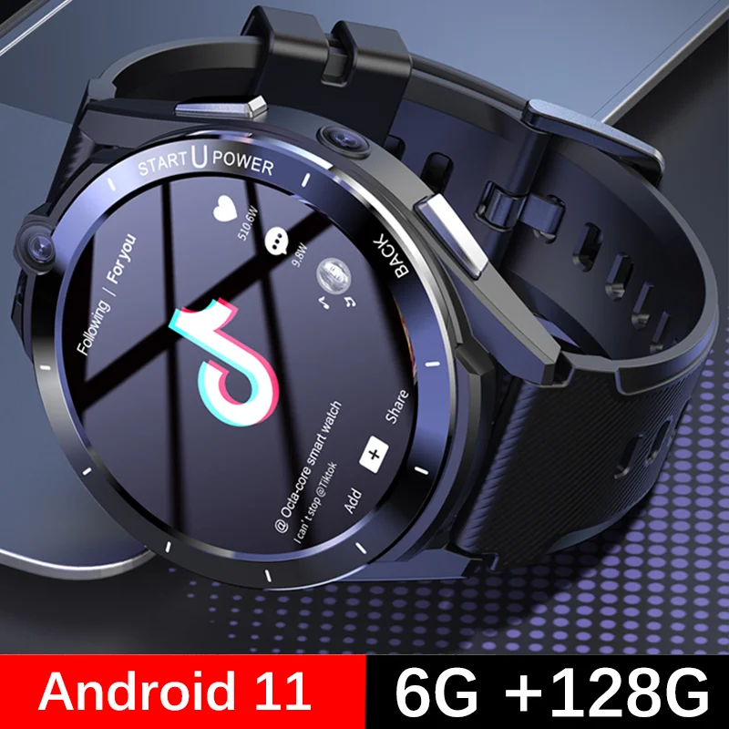 

LZAKMR 2023 NEW 6G 128G Men Smartwatch Android OS 11 Z40 4G NET Wifi Dual Camera GPS 900Mah Power Bank Watch MTK Chip Video Call