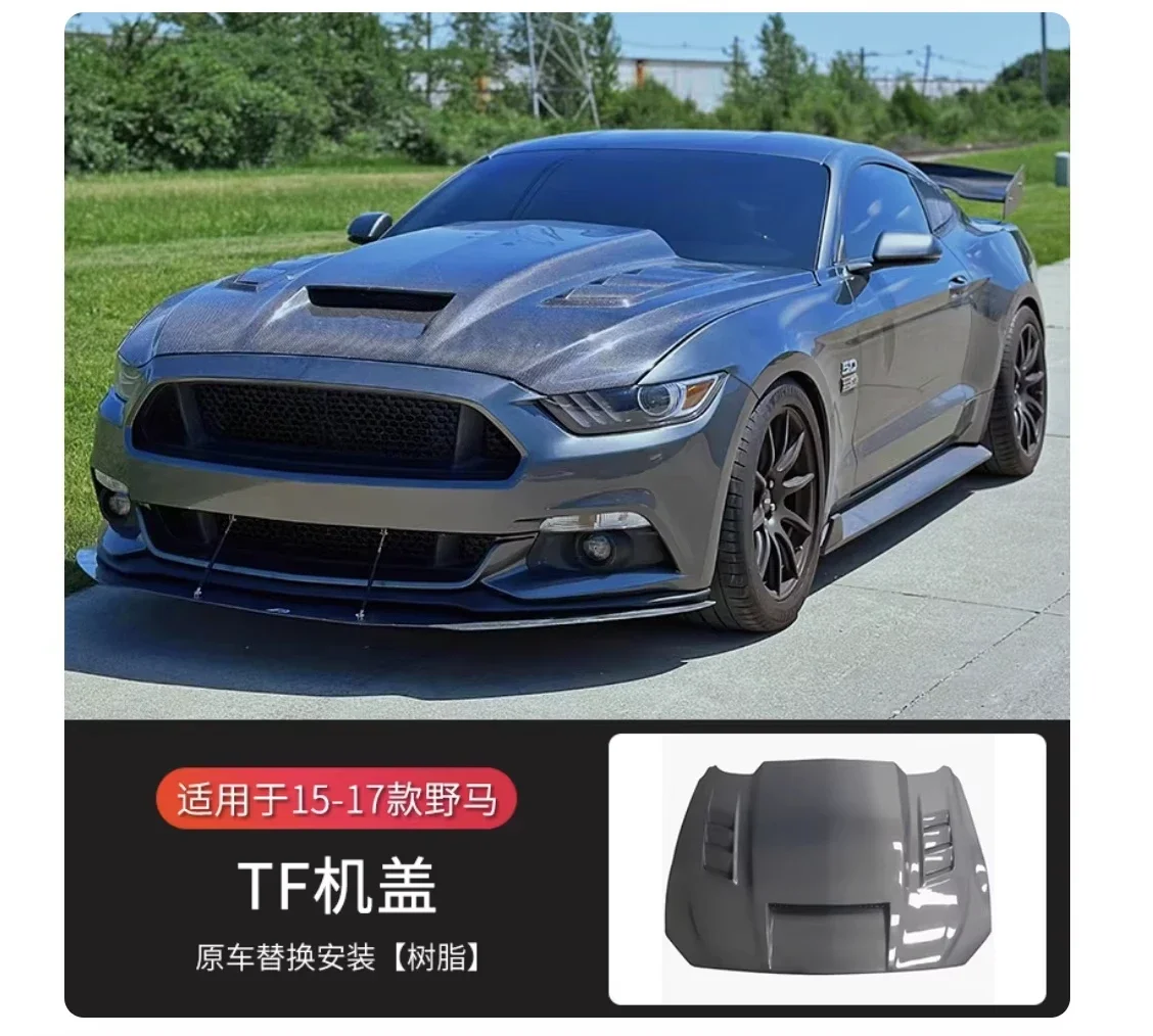 Фото Капот YLA для Mustang, тюнинг в стиле FT, 2015-2017, карбоновый капот №5