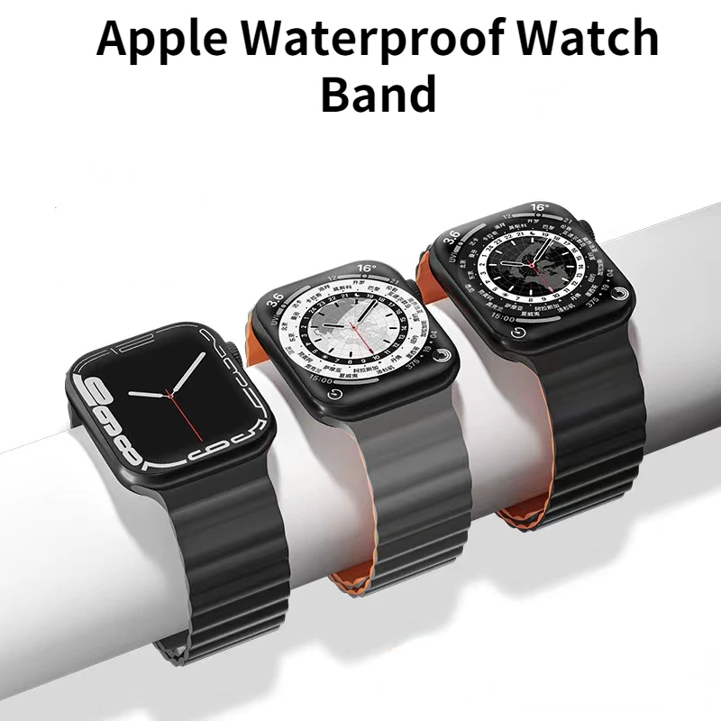 Silicone Magnetic Strap for Apple watch UItra 8 7 45mm 41mm 6 5 4 SE 44mm 40mm Replacement bracelet wristband iWatch 3 42mm 38mm