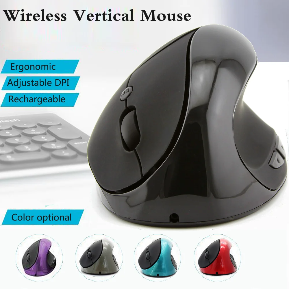 

2.4G Ergonomic Vertical Mouse 800/1200/1600DPI Adjustable Gamer Mice Rechargeable Mause Small Hand USB Wireless Mouse For Laptop