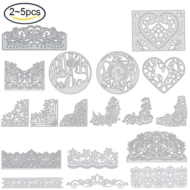 

3-10PCS Matte Platinum Metal Flowers Die Cuts Lace Card Cutting Dies for Paper Card DIY Craft Decoration Supplies