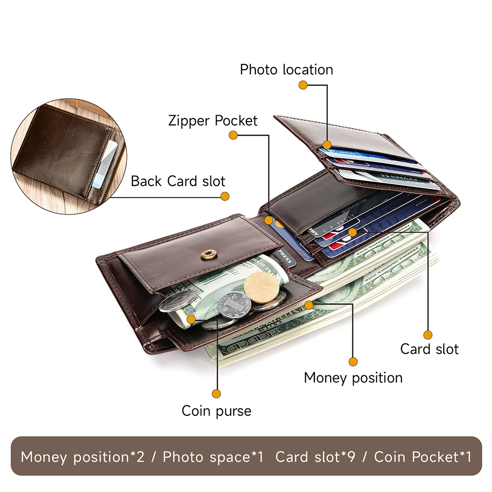 Кошелек WESTAL с функцией RFID для мужчин бумажник из натуральной кожи складной клатч