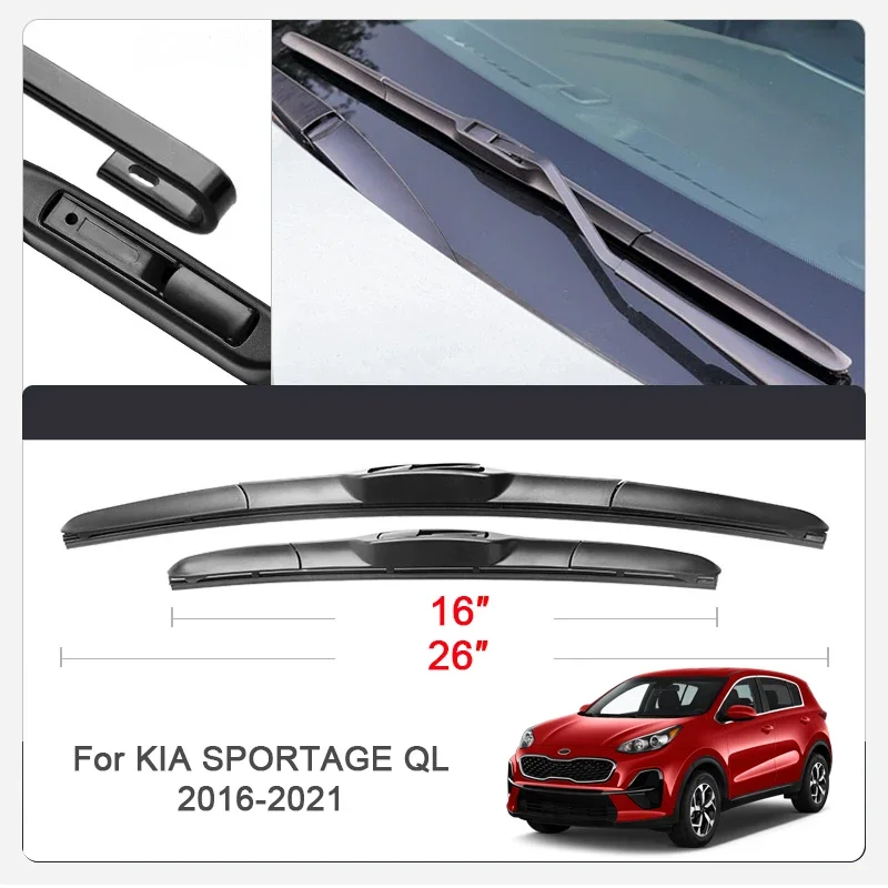 

2 шт. резиновый стеклоочиститель переднего стекла автомобиля для KIA CARNIVAL KA4 EV3 EV6 EV9 NIRO SELTOS SONET SORENT SPORTAGE NQ5 QL STONIC Accessor