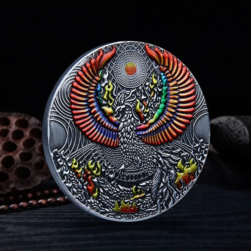 

NEW2023 NEW Phoenix Secular Bird Flame God Bird Commemorative Coin Zodiac Medallion Creative Souvenir Lucky Coin Fashion Toy Orn