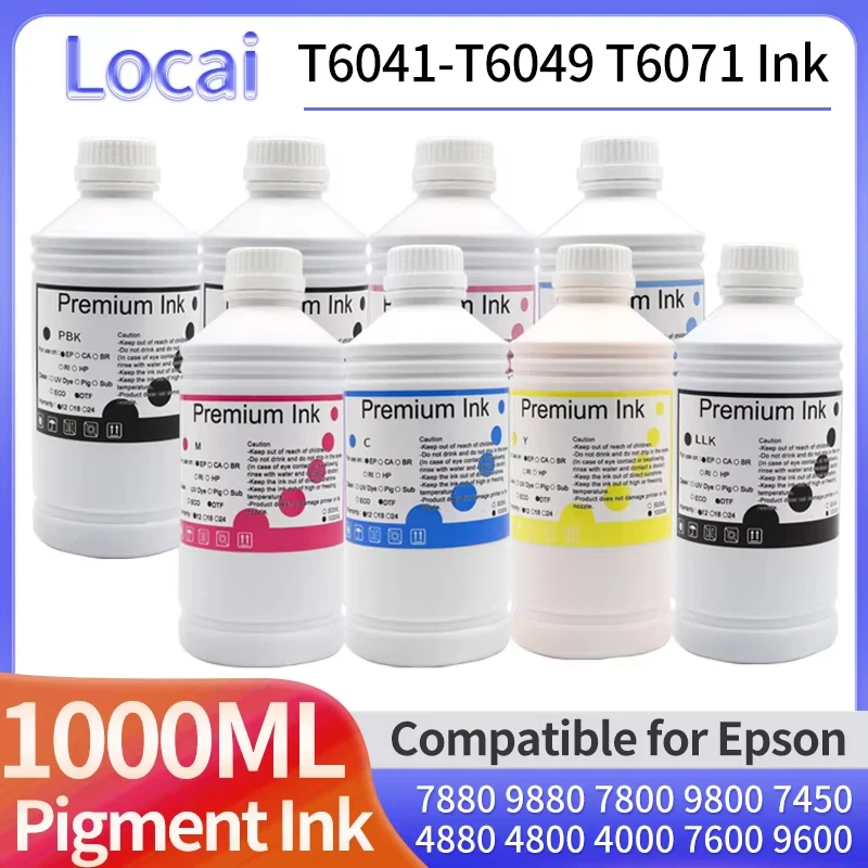 Пигментные чернила 1000 мл для принтера Epson Stylus Pro 4000 4800 4880 7800 7880 9800 9880 7500 7600 9500 9600 7450