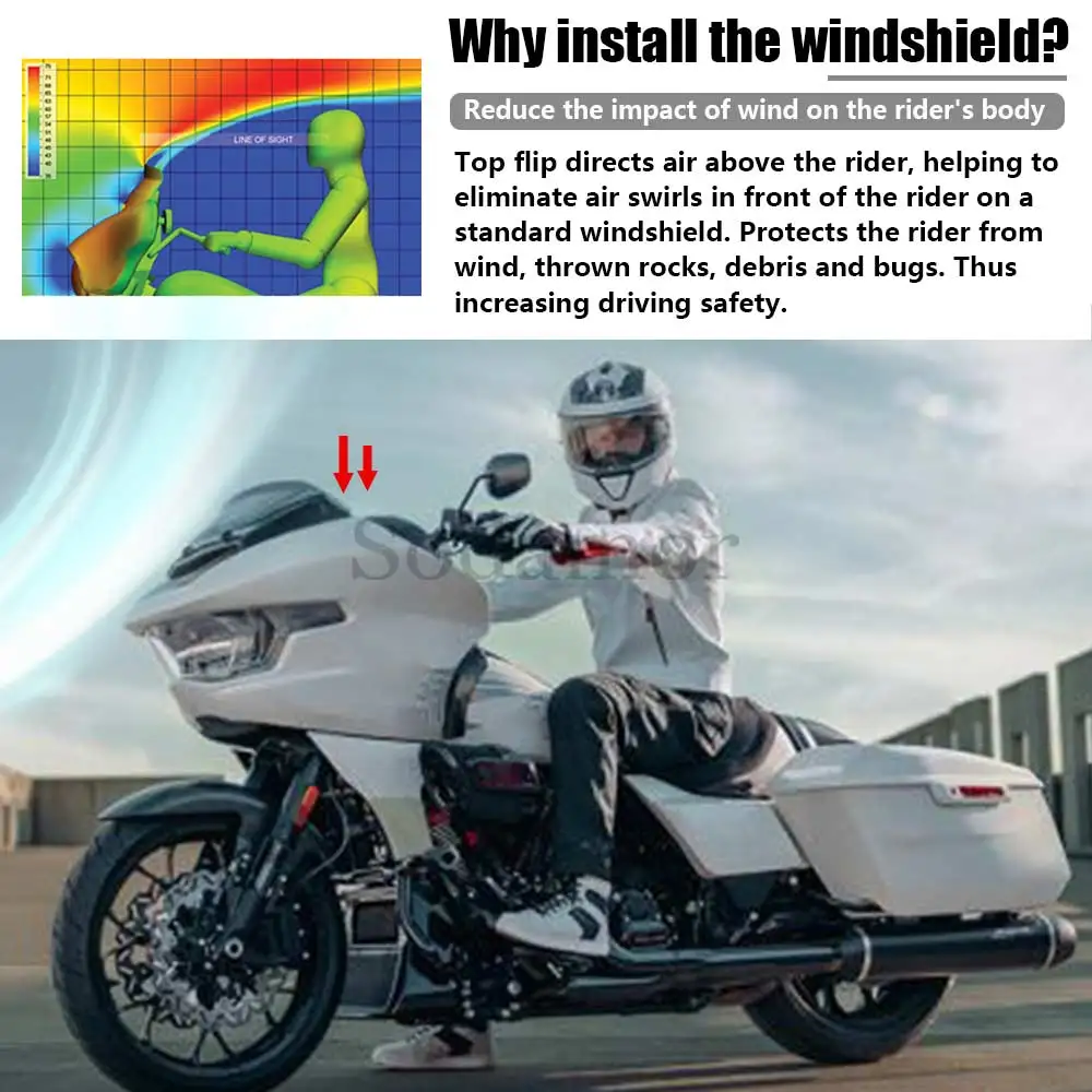 Детали для мотоциклов Обтекатели лобового стекла ветровое стекло дефлекторы Harley