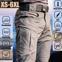 ix7 city military tactical pants men swat combat army elastic trousers many pockets waterproof wear resistant casual cargo jeans