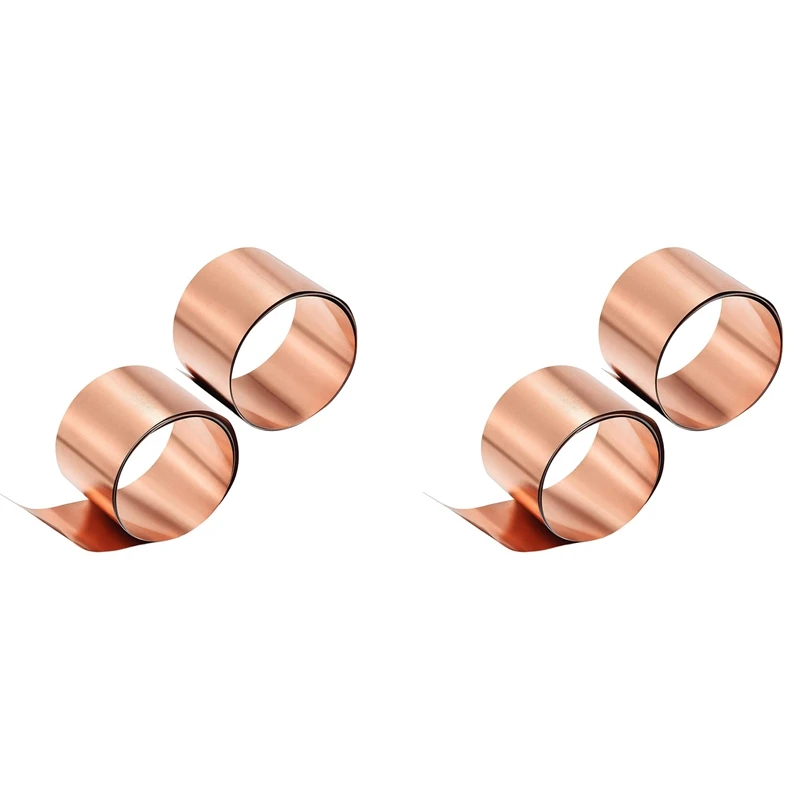 

4 шт., медный лист, металлическая фольга 1000 мм X 50 мм X 0,1 мм