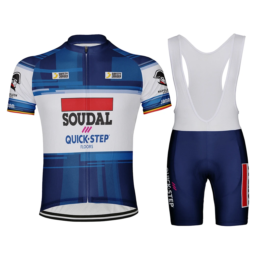 

Men 2023 Belgium Team Soudal Quick Step Cycling Jersey Set Bib Shorts Suit Bicycle Wear MTB Downhill Road Bike Kits Clothing