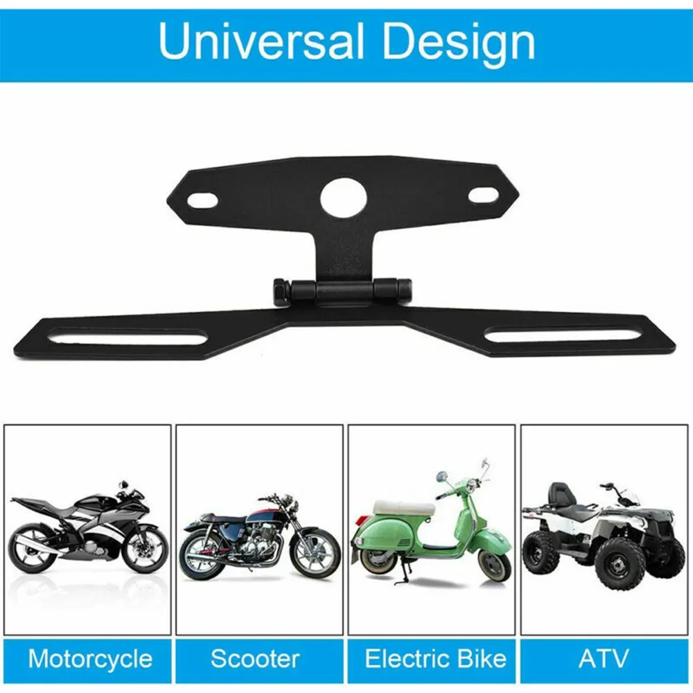 Folding License Plate Holder For ATV For Dirt Bike Motorbike Aluminum Alloy