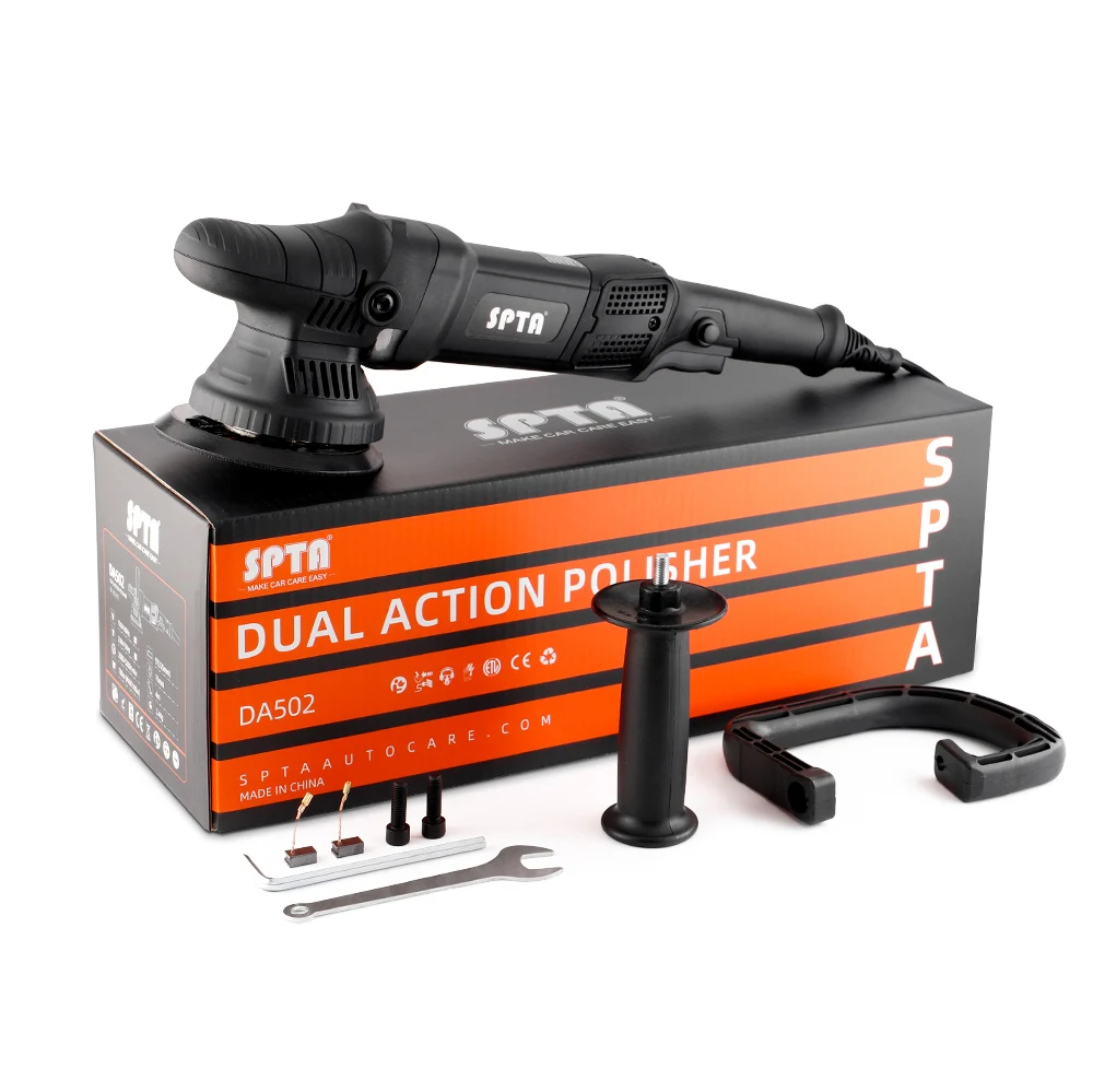 Скидка Полировальная машинка SPTA, 5 дюймов, 780 Вт, с щеткой для очистки