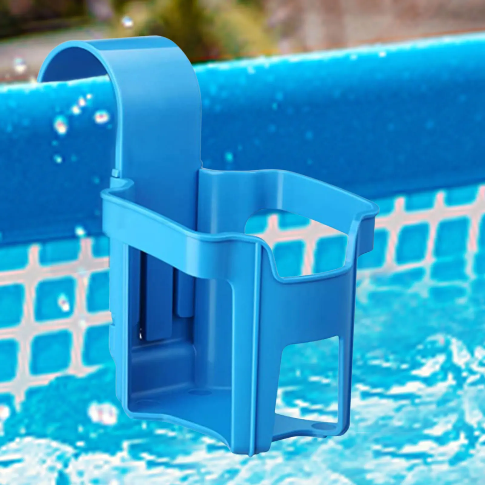 

Poolside Cup Holder Pool Cup Holder For Most Above Ground Pools No-Spill Sturdy Beverage Beer Shelf Rack For Swimming Pool Side