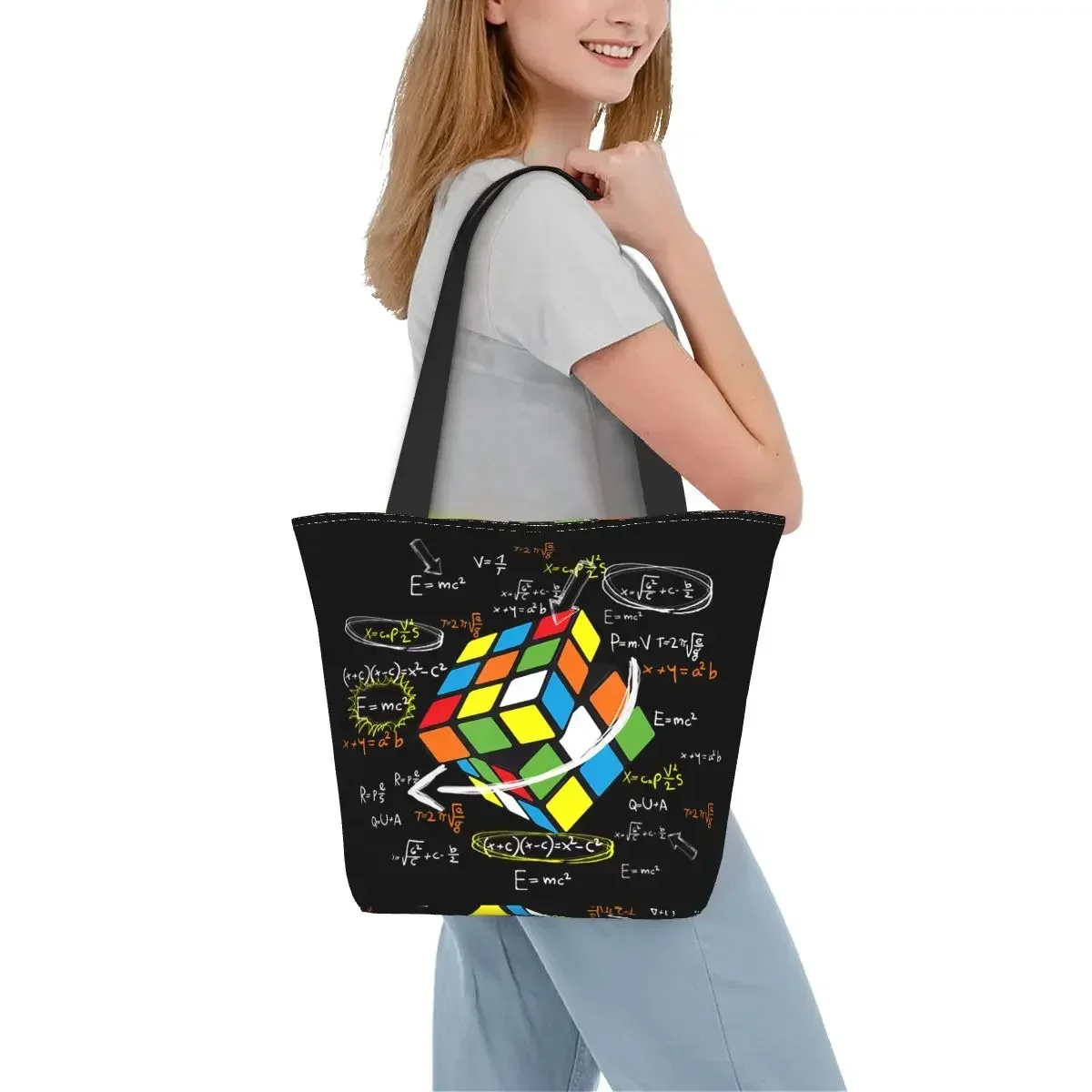 Крутая математическая кубическая Сумка-тоут для покупки продуктов Женская милая