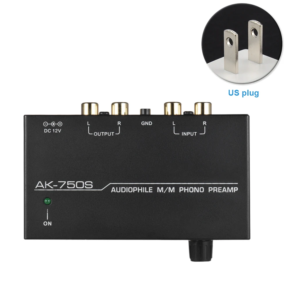 

Low Noise Black With Level Controls Input Output Metal Audio Preamplifier Turntable Portable Stereo Home Phono Preamp Electronic