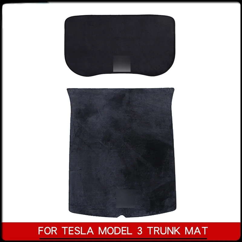 

Tesla Model 3 Trunk Mat Flannel Anti-dirty Pads Accessories For Model3 2021 2022 Car Front Rear Cargo Tray Storage Mats