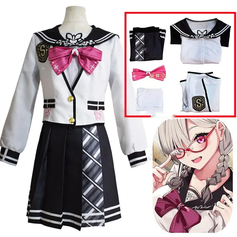 

Sukoya Kana Cosplay Anime Vtuber Idol Costume Women JK Uniforms Top Skirt Halloween Carnival Suit